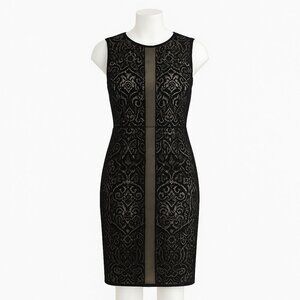 Adrianna Papell - AP1D101560 Sleeveless Velvet Lace Sheath Dress Size 4 NWT
